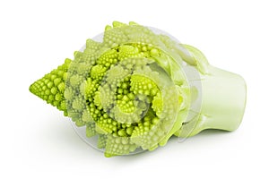 Romanesco broccoli cabbage or Roman Cauliflower isolated on white background with clipping path and full depth of field