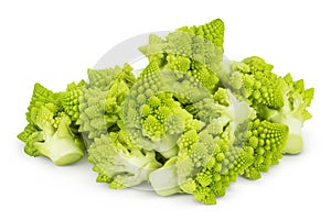 Romanesco broccoli cabbage or Roman Cauliflower isolated on white background with clipping path and full depth of field