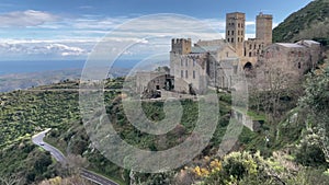 The Romanesque abbey of Sant Pere De Rodes in Cap De Creus Natural Park. It is a former Benedictine monastery in Alt Emporda,