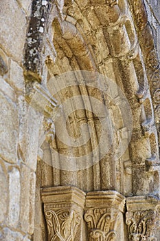 Romanesque arch. San Xoan da Cova church. Galicia, Spain photo