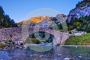 Romanesque bridge of Bujaruelo, Ordesa and Monte Perdido National Park, Huesca, Spain photo