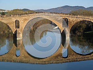 Romanesque bridge At Puente la Reina photo