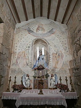 Romanesque church and its mural paintings. In Galicia Northwest Spain