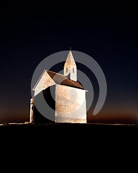 Romanesque church at night