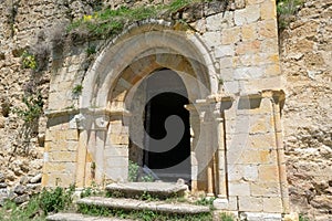 Romanesque church of Ribera Ãlava. Abandoned village in the natural park of Valderejo