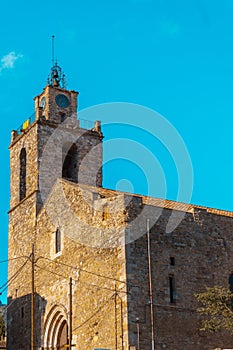Romanesque church of Sant Esteve in the medieval village of BagÃ¡, Barcelona, Spain