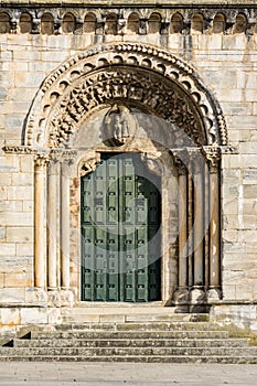 Romanesque construction of the twelfth century in Portomarin. Temple-fortress of the most original of Galicia. Spain photo