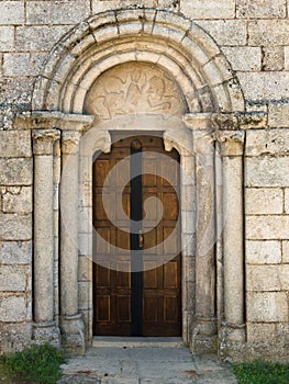 Romanesque facade of Santiago de Taboada church photo