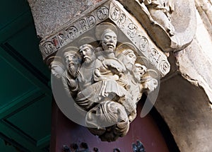 Romanesque Last Supper in Lugo Cathedral photo