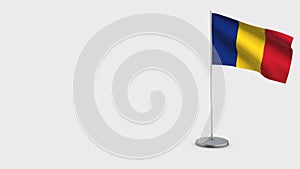 Romania 3D waving flag illustration.