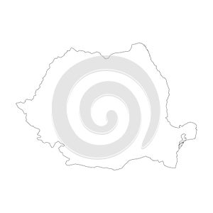 Romania vector country map outline