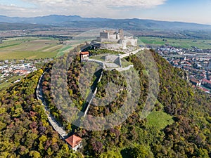 Romania - Deva Fortress from drone view