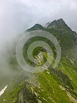 Romania, Fagaras Mountains, The crest of the massif, Three Steps of Death & x28;Trei Pasi de Moarte& x29;.