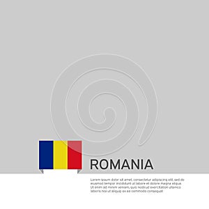 Romania flag background. State patriotic romanian banner, cover. Document template, romania flag on white background. National