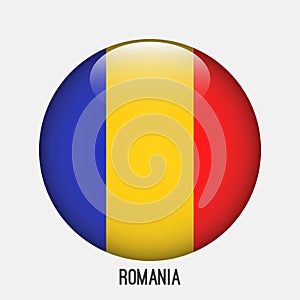 Romania flag in circle shape.
