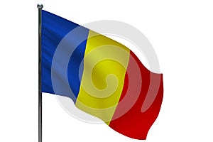 Romania flag on pole icon