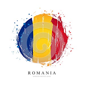 Romania flag in the shape of a big circle