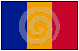 Romania flag - sovereign country in in Southeastern Europe