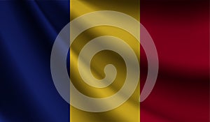 Romania flag waving. background for patriotic and national design. illustration