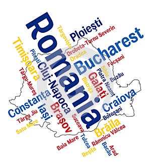 Romania map and cities