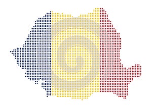 Romania map with dots - cdr format