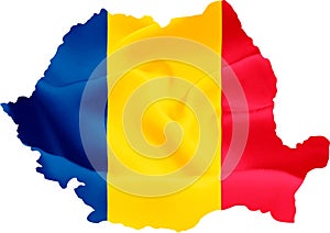 Romania Map with Flag