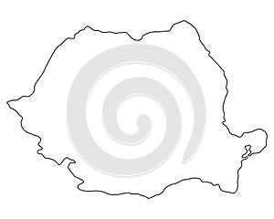 Romania map outline vector illustration