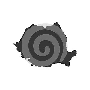 Romania map silhouette