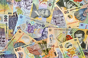 Romania Money Currency Lei Background