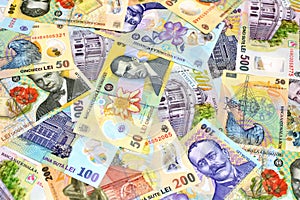 Romania Money Currency Lei Background