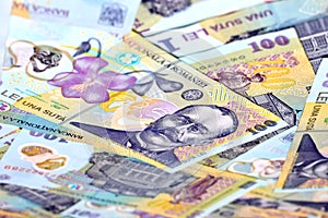 Romania Money Currency Lei Background