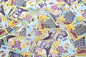 Romania Money Currency Lei Background