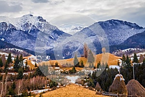 Romania. mountain landscape in winter