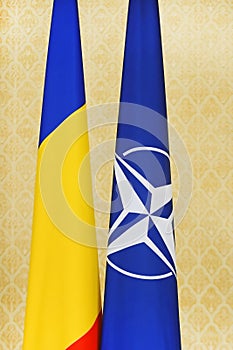 Romania and NATO flags