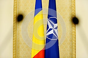 Romania and NATO flags