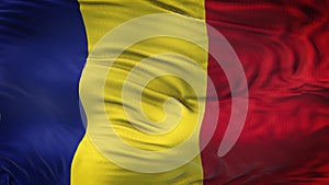 ROMANIA Realistic Waving Flag Background