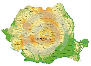 Romania relief map