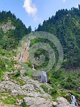 Romania, Rodnei Mountains, Cailor Waterfall.