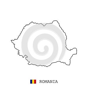 Romania, Rumania map line, linear thin vector. Romania, Rumania simple map photo