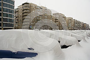 Romania's capital, Bucharest under heavy snow.