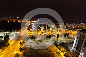 Romania`s National Library - by night
