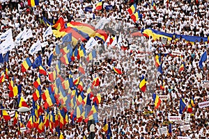 ROMANIA`S RULING PARTY ORGANISED A PROTEST IN BUCHAREST