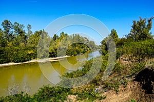 Romania, Vanatorii Mici Village, Arges River
