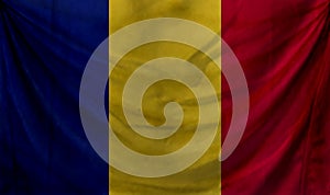 Romania Wave Flag Close Up