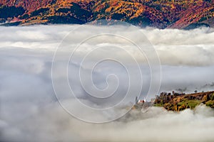 Romania wild Carpathian mountains in the autumn time landscape