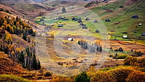 Romania wild Carpathian mountains in the autumn time landscape