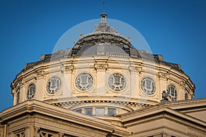 Romanian Athenaeum, ancient building in Bucharest, Romania