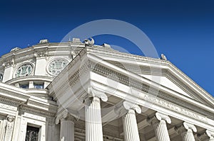 The Romanian Athenaeum Ateneul RomÃÂ¢n is a concert hall in the center of Bucharest, Romania and a landmark of the Romanian photo