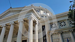 Romanian Athenaeum in city of Bucharest, Romania