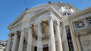 Romanian Athenaeum in city of Bucharest, Romania